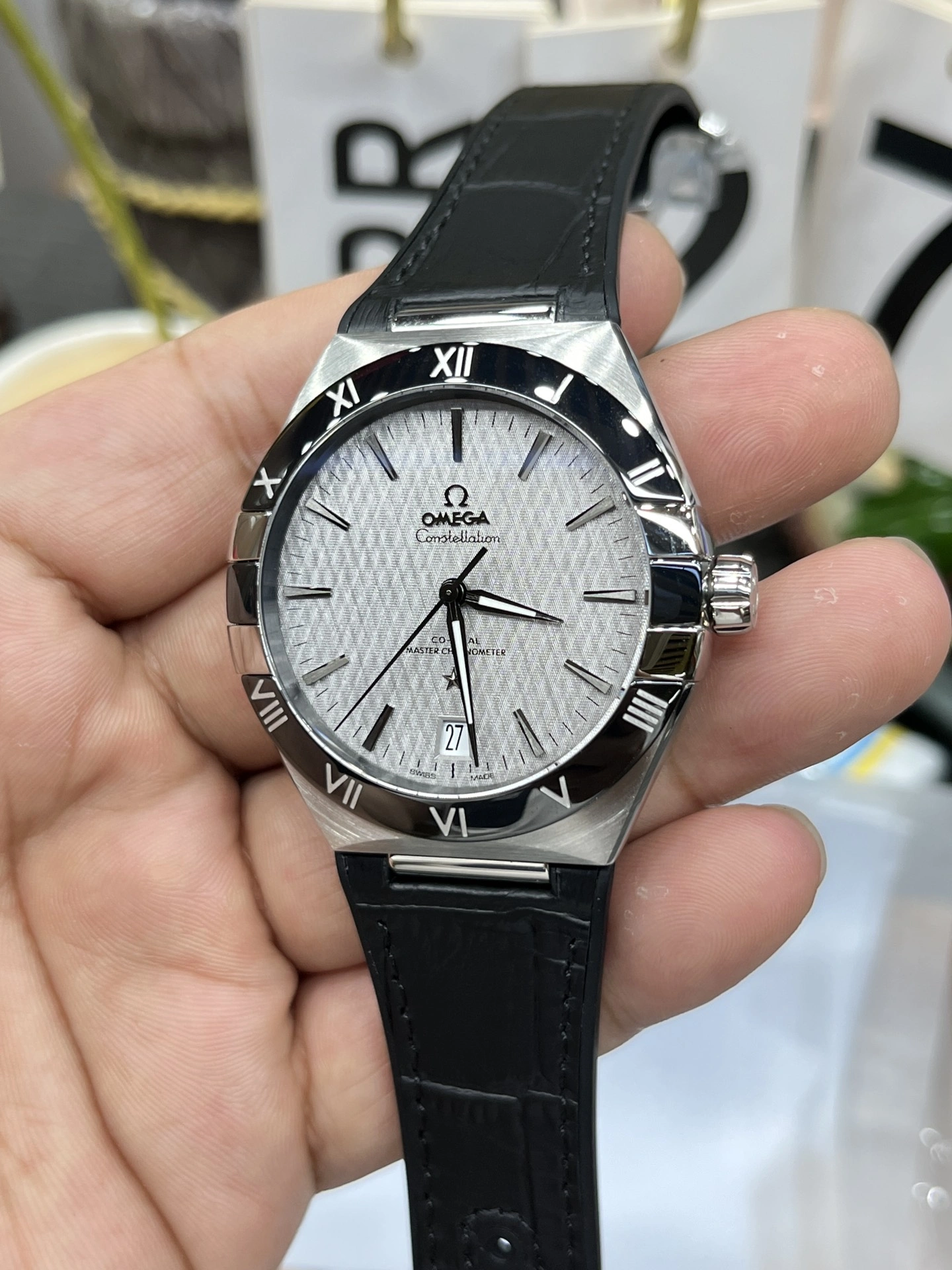 GoAnywhere CBD Factory Omega Constellation 41mm Steel Black Ceramic Bezel Silver Silk Dial (131.33.41.21.06.001) 1:1 Super Clone – DD8900 Movement 313